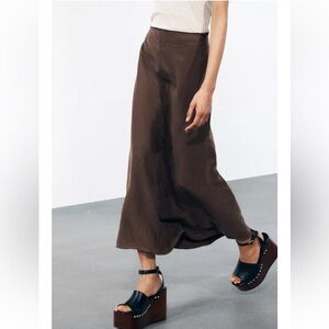 Zara ZW Collection Brown Women's Skirt - NWT